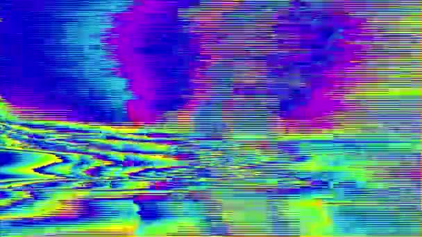 Software genereret glitched optagelser, holografiske system fejl video fx . – Stock-video