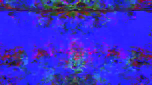 Computerfehler-Effekt geometrischer nostalgischer psychedelisch schillernder Hintergrund. — Stockvideo