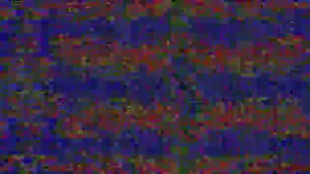 Computerfout effect neon cyberpunk psychedelische holografische achtergrond. Surrealistisch effect. — Stockvideo