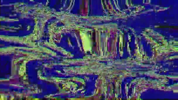 液体背景，数字生成的抽象动画，彩虹损坏的系统视频fx. — 图库视频影像