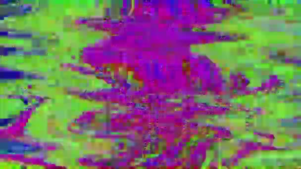 Computer generated futuristic clip, iridescent bad signal vfx. — Stock Video