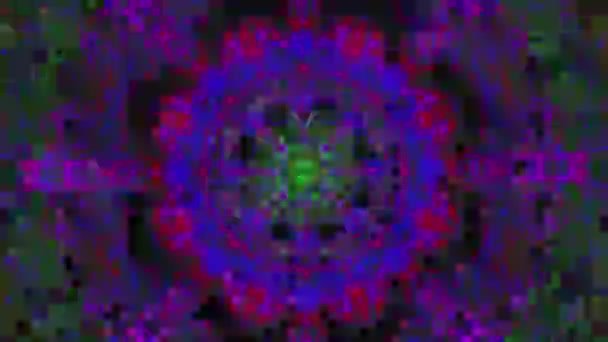 Charmantes Kaleidoskop, abstrakter Bad-Trip-Effekt flackern holographische Hintergründe auf. Looping-Animation. — Stockvideo
