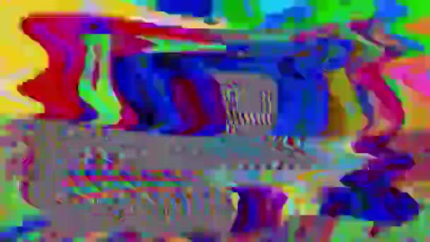 Fondo holográfico futurista futurista psicodélico de color mixto. Fantásticas distorsiones para cualquier tipo de proyecto . — Vídeo de stock