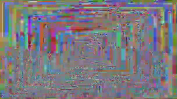 Computergegenereerde abstracte animatie, holografische beschadigde data video fx. — Stockvideo