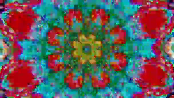 Transformace geometrického kaleidoskopu, sci-fi módní třpytivé pozadí. — Stock video