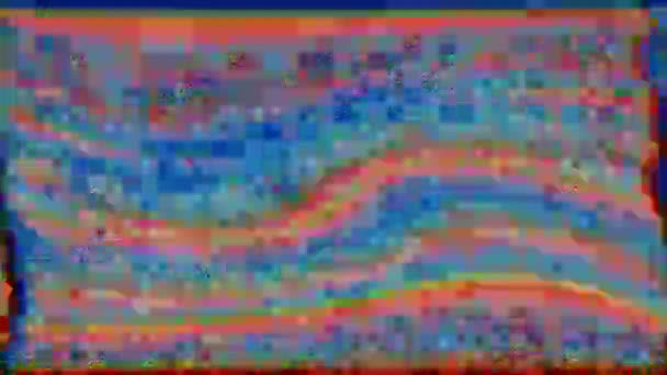 Bunten Neon futuristische Mode schimmernden Hintergrund. alter Tapeeffekt. — Stockvideo