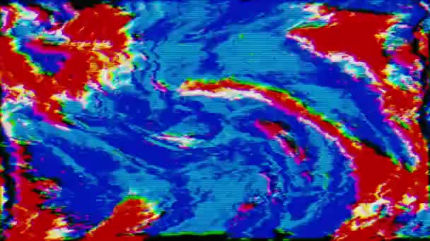 Digital generierter futuristischer Clip, Regenbogen beschädigtes System video fx. — Stockvideo