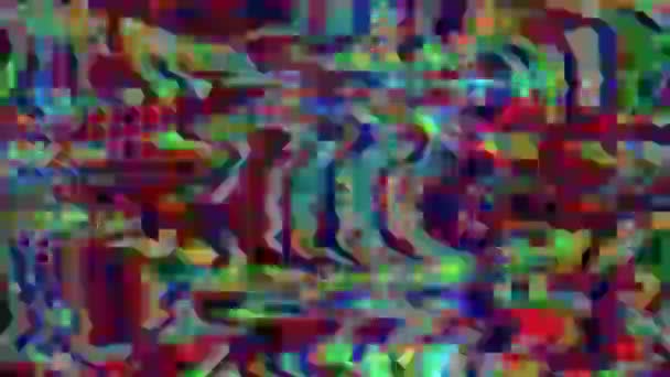 Datos abstractos glitch neón cyberpunk antecedentes holográficos. Concepto Vhs para el diseño de movimiento . — Vídeos de Stock