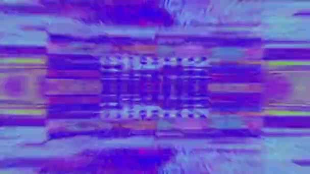 Abstract neon vaporwave dreamy iridescent background. Bad tv footage. — Stock Video