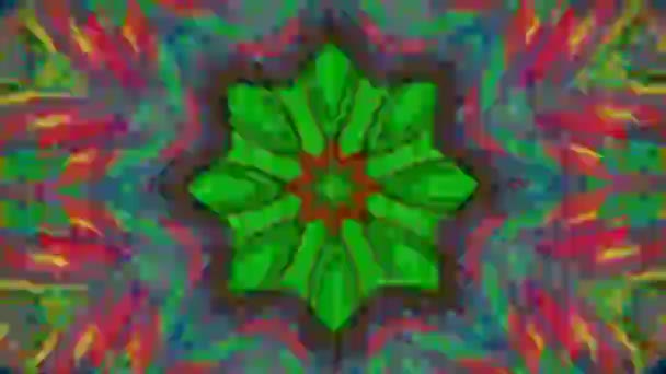 Psychedelische Fraktale Mandala, bunte Elemente für abstrakte Projekte. — Stockvideo