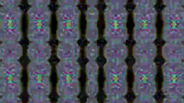 Flerfärgad neon sci-fi psykedelisk skimrande bakgrund. Digital glappmix. Fractal transformationer för kreativ användning. — Stockvideo