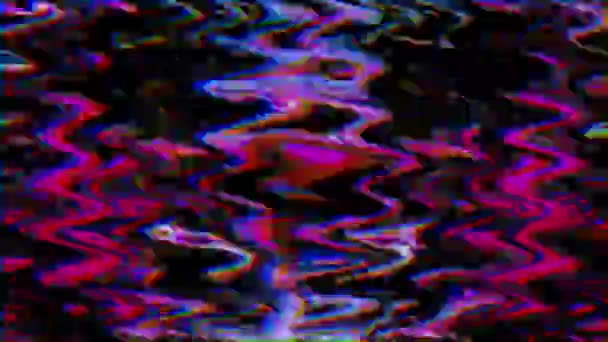 Glitch imitazione neon futuristico psichedelico scintillante sfondo . — Video Stock