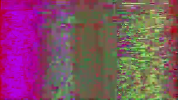 Mehrfarbige vhs-Tape-Effekt, Cyberpunk verträumten holographischen Hintergrund. — Stockvideo