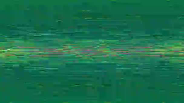 Digitální generovaný abstraktní záznam, duhově poškozená napodobenina dat. — Stock video