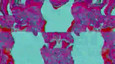 Arızalı geometrik siber punk psikedelik holografik arka plan. Vj görüntüleri.