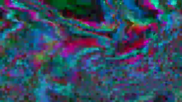 Многоцветный неоновый ностальгический элегантный мерцающий фон. Старая копия ленты . — стоковое видео