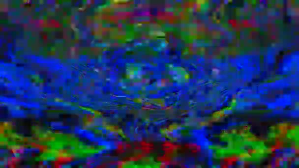 Fondo holográfico psicodélico nostálgico dinámico abstracto. Mezcla de datos mosh. Distorsiones de luz para su vídeo . — Vídeos de Stock