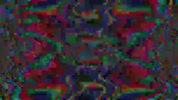 Univerzální neonové futuristické psychedelické třpytivé pozadí. imitace datového moshe. — Stock video