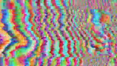 Colorful bad trip effect flare glittering background. Looped animation. 
