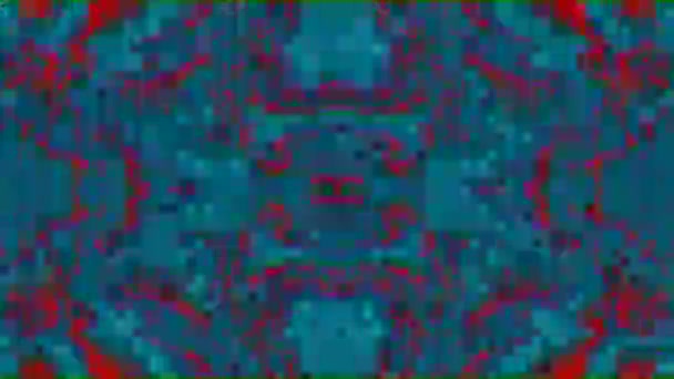 Kaleidoscope vintage sci-fi dreamy iridescent background. Digital glitch imitation. — Stockvideo