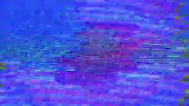 Colorful dynamic vaporwave dreamy shimmering background. Bad tv compilation. — Stockvideo