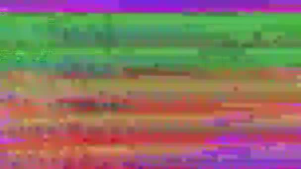 Bunte schlechte tv-imitation licht leck glitzernden hintergrund. — Stockvideo