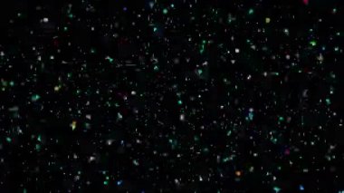 Dijital üretilmiş arızalı klip, holografik parçacıklar, sonsuzluğa yolculuk. 