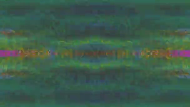 Glitched neon cyber punk tape iridescent background. — Stock video
