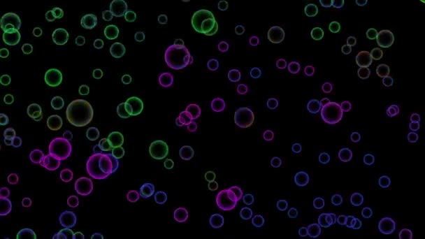 Zarif neon fütüristik holografik kabarcıkların arkaplanı dönüştürülüyor. — Stok video