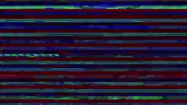 Casual data glitch dynamische cyberpunk iriserende achtergrond. — Stockvideo