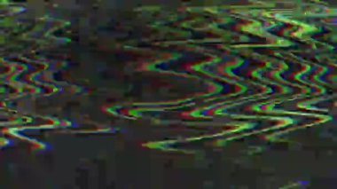 Multicolored glitch imitation light leaks glittering background. Loop footage. 
