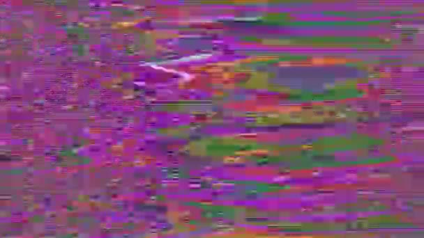 Multicolored vintage vaporwave elegant iridescent background. Digital glitch compilation. — ストック動画