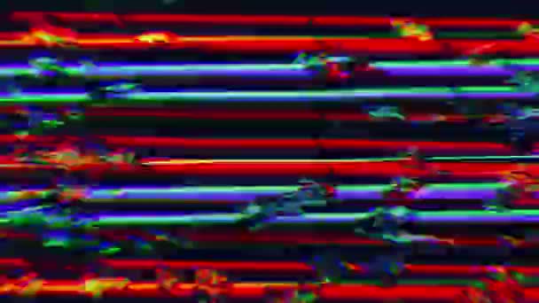 Errore casuale dei dati sfondo scintillante futuristico al neon. — Video Stock