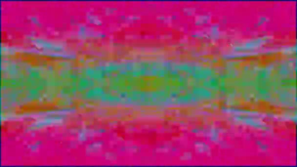 Абстрактное многоцветное наложение. Старый поврежденный компьютерный эффект, компьютерная анимация . — стоковое видео