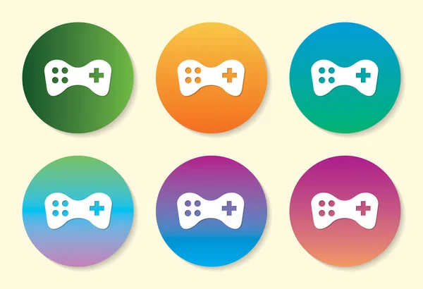 Joystick seis design de ícone gradiente de cor . — Vetor de Stock