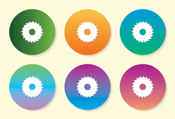 Lâmina de serra seis design de ícone gradiente de cor . — Vetor de Stock