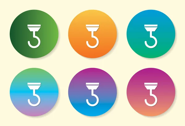 Crochet de grue design icône gradient six couleurs . — Image vectorielle