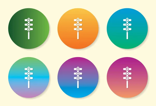 Traffic Light Drum six color gradient icon design. — Stock Vector