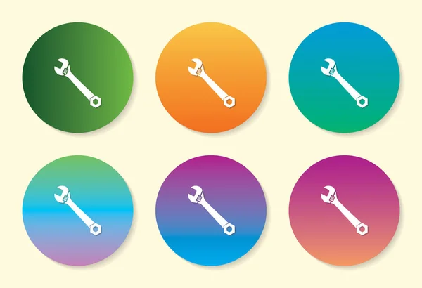 Clé six couleurs dégradé icône design . — Image vectorielle