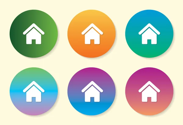 Home six color gradient icon design. — Stock Vector