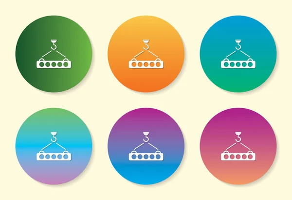 Crochet de grue design icône gradient six couleurs . — Image vectorielle