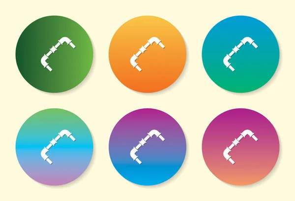 Tubo seis diseño de icono de degradado de color . — Vector de stock