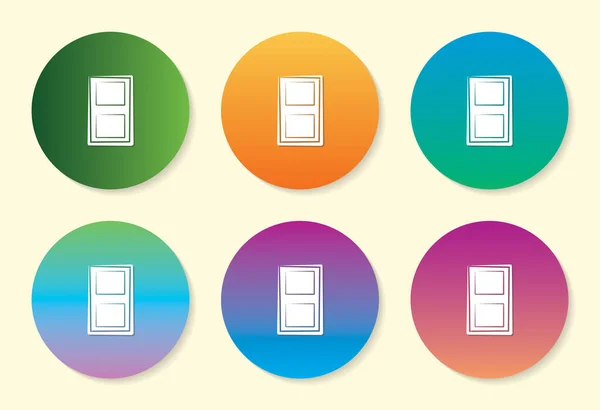 Door six color gradient icon design. — Stock Vector