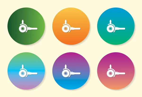 Scie électrique six couleurs dégradé icône design . — Image vectorielle
