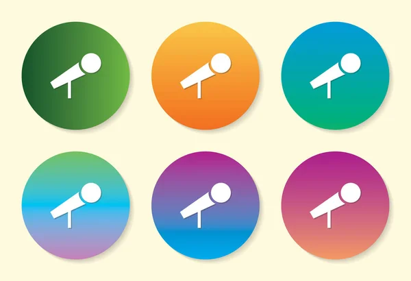 Microphone six couleurs dégradé icône design . — Image vectorielle