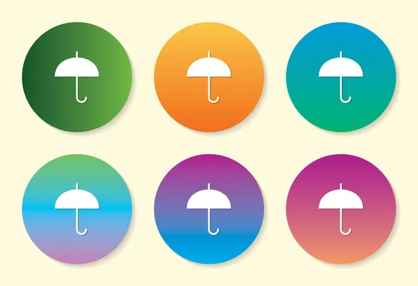 Parapluie six couleurs dégradé icône design . — Image vectorielle