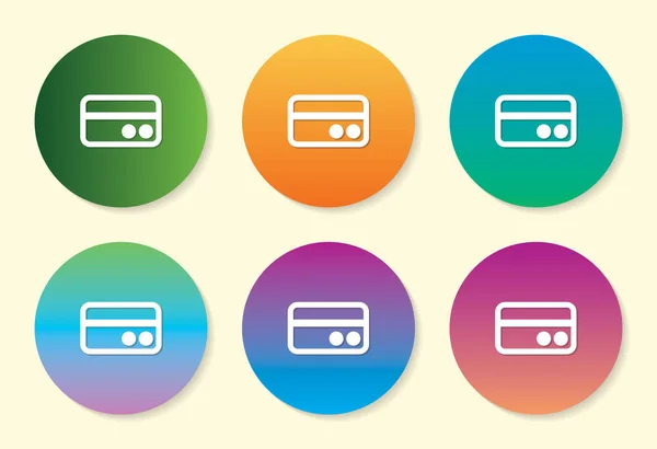 Carte de crédit ou de débit six couleurs dégradé icône design . — Image vectorielle