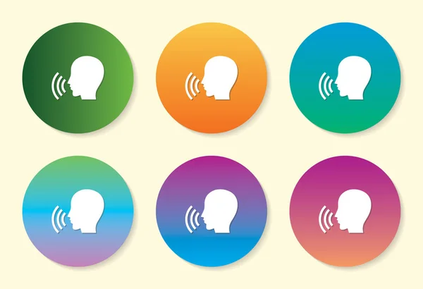 Sprechen sechs Farbverlauf Icon-Design. — Stockvektor