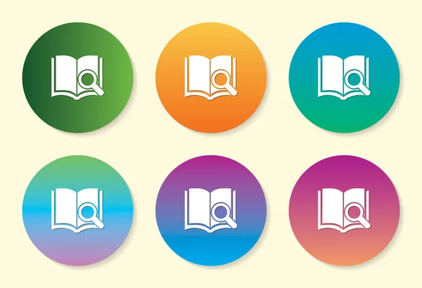 Carnet de recherche six couleurs dégradé icône design . — Image vectorielle