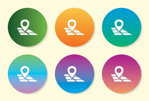 Kartenzeiger sechs Farbverlauf Icon-Design. — Stockvektor